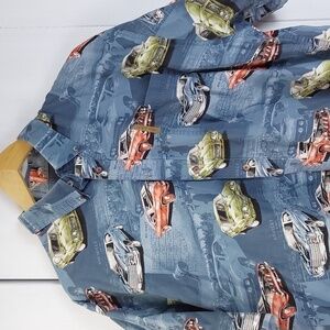 North River |Mens Novelty Cars Shirt Pocket Button Down Cars Graphic Sz.XL